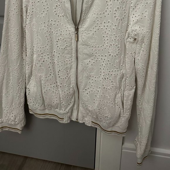 Bomber blanc et doré dentelle Promod, S - Picture 3 of 3